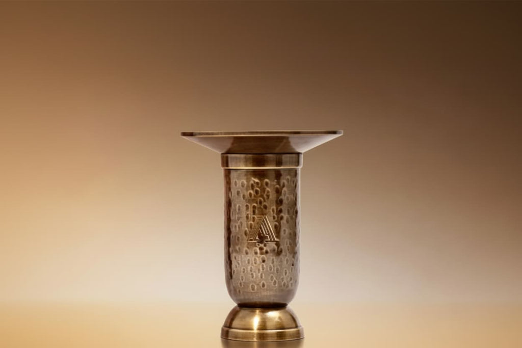 Hand-hammered solid brass incense holder for natural incense sticks.