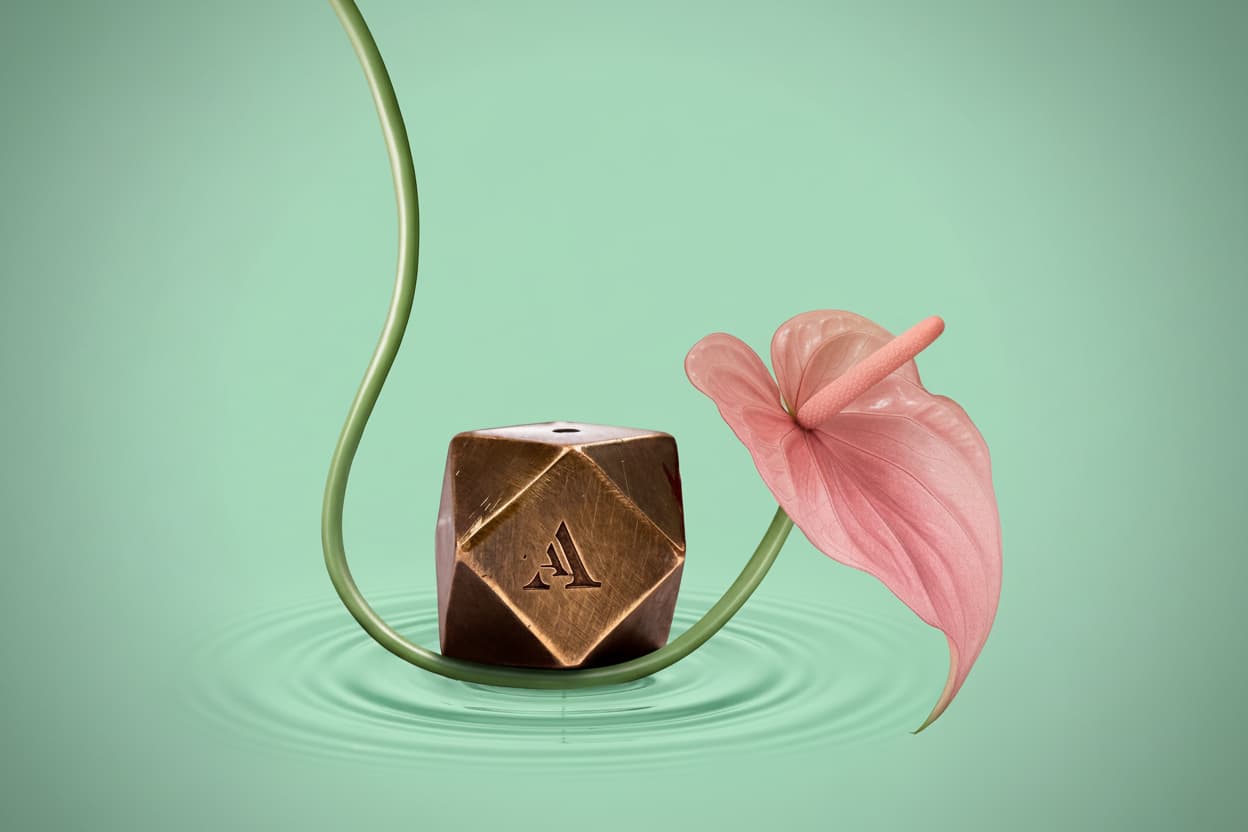 Hexagon - Incense burner with antique brass finish